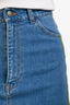 Gucci Blue Denim Web Grosgrain Trim Mini Skirt Size 36