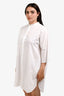Labo.Art White Cotton Poplin Three-Quarter Sleeve Shirt Dress Size 3