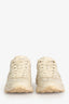 Gucci Ivory Leather Rhyton Logo Sneakers Size 37.5