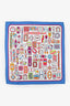 Hermès Blue/Multicolour Silk 'Carre en Boucles' Scarf Size 45cm