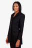 Hermès Black Wool Long Buttoned Blazer Size 38