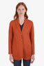 Akris Rust Cashmere Single Breasted Button Down Blazer Size M