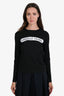 Pre-Loved Chanel™ 2017 Black Cotton Long Sleeve 'Gabrielle Chanel™' Top Size 36