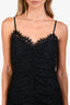 For Love & Lemons Black Lace Rouched Mini Dress Size Medium
