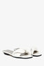 Lorena Antoniazzi White Leather Twisted Slides Size 37
