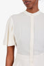 Alexander McQueen Ivory Silk Button Down Ruffle Blouse Size 38