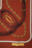 Cartier Burgundy Silk Scarf 90