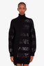Louis Vuitton Black Sequin Embellished Wool Mini Dress Size M