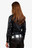 Acne Studios Black Goat Leather Star-Studded Biker Jacket Size 36