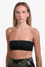 Prada 2021 Black Re-Nylon Logo Plaque Bandeau Top Size 40