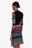 M Missoni Multicolour Long Sleeve Zig-Zag Midi Dress Size 36