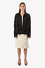 Dries Van Noten Cream Floral Imprint Midi Skirt Size 36