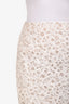 Vera Wang White/Nude Lace Knee Length Pencil Skirt Size 2
