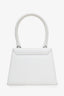Jacquemus White Leather Medium Chiquito Top Handle With Strap