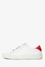 Givenchy White/Red Leather Urban Street Low Top Sneakers Size 37