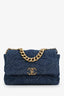 Pre-loved Chanel™ 2019-20 Blue Denim 'Chanel™ 19' Medium Flap Bag