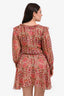 MISA Brown/Pink Floral Belted Long Sleeve Mini Dress Size L