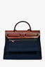 Hermès 2016 Navy Blue Canvas Leather Herbag 31
