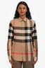Burberry Beige Giant Classic Check Long Sleeve Button Down Shirt Size XS