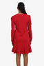 Red Valentino Red Knit Long Sleeve Mini Dress Size XS