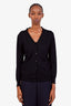 Prada Black Virgin Wool Button Up Cardigan Size 38