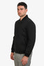 Givenchy Black Satin Pony Hair Star Bomber Jacket Size 50