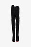 Christian Louboutin Black Suede Thigh High Heeled Boots Size 38