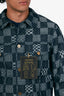 Louis Vuitton 2023 Navy Denim Distorted Damier Trucker Jacket Size 48 Men's