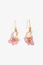 Christian Dior Gold Tone Beaded 'D' Charm Earrings