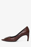 Roger Vivier Brown Pointed Toe Kitten Heel Pumps Size 37