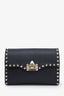 Valentino Black Leather Rockstud Flap Crossbody Bag