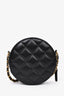 Pre-loved Chanel™ 2018 19 Black Quilted Lambskin Leather Round Bag