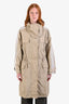 Stella McCartney x Adidas Tan Nylon Zippered Logo Long Rain Jacket Size 40