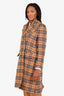 Burberry Nova Check Wool Single Breasted Coat Size 6