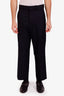 Marni Navy Cotton Straight Leg Pants Size 46