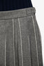 Thom Browne Grey/White Wool Dropped Pleated Stripe Mini Skirt Size 4