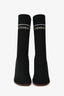 Vetements Black Rib Knit Stretch Blue Heels Size 36