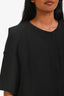 Marni Black Silk Blend Textured Three-Quarter Sleeve Crop Jacket Size 38