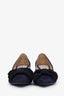 Prada Navy Suede Bow Detail Kitten Heels Size 39.5