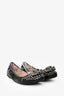 Miu Miu Dark Navy Patent Leather Crystal Embellished Flats Size 36.5