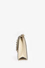 Valentino White Leather Rockstud Glam Lock Medium Shoulder Bag