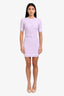 Pre-loved Chanel™ 2022 Purple Ribbed Knit Midi Dress with Belt Size 40