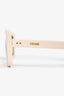 Celine Cream Rectangular Sunglasses with Crossbody Pouch