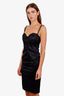 Just Cavalli Black Satin Bustier Midi Dress Size 40