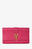 Saint Laurent 2020 Hot Pink Leather Ligne Clutch