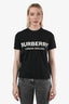 Burberry Black Cotton Short Sleeve Logo T-Shirt Size S