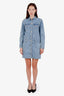Ganni Light Blue Denim Long Sleeve Shirt Dress Size 38