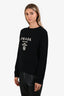 Prada 2020 Black Wool Logo Crewneck Sweater Size 38
