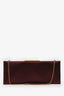 Saint Laurent Burgundy Satin 'Midnight' Clutch