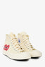 Comme des Garcons Play x Converse Cream High Top Sneaker Size 9